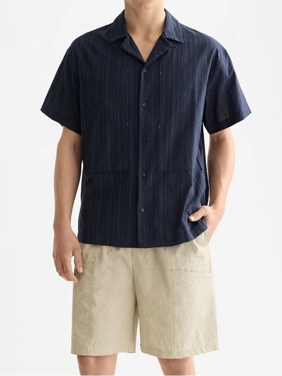 Scotch & Soda Other - Scotch & Soda Men’s Structured Stripe Short Sleeve Shirt. Navy Blue. Size Small.